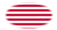 Sons of Liberty (VS ca. 1765, 13 banen)-Vlag als ovaal vignet