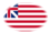 Grand Union (VS 1775-1777)-Vlag als ovaal vignet
