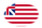 Grand Union (VS 1775-1777)-Vlag als ovaal vignet