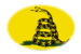 Gadsden (VS ca. 1775)-Vlag als ovaal vignet