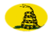 Gadsden (VS ca. 1775)-Vlag als ovaal vignet