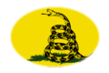 Gadsden (VS ca. 1775)-Vlag als ovaal vignet