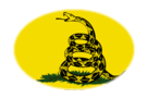 Gadsden (VS ca. 1775)-Vlag als ovaal vignet