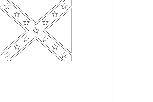 Omtrek van de vlag van Blood-Stained Banner (Geconfedereerde Staten 1865) om in te kleuren