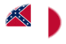 Blood-Stained Banner (Geconfedereerde Staten 1865)-Vlag als ovaal vignet