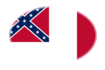 Blood-Stained Banner (Geconfedereerde Staten 1865)-Vlag als ovaal vignet