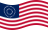 Zwaaien USA 37 sterren (1867-1877) vlag statisch