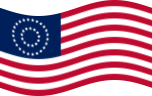 Zwaaien USA 37 sterren (1867-1877) vlag statisch