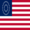 USA 37 sterren (1867-1877)-Vlag vierkant