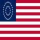 USA 37 sterren (1867-1877)-Vlag vierkant