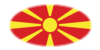 Macedonië-Vlag als ovaal vignet
