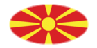 Macedonië-Vlag als ovaal vignet