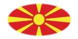 Macedonië-Vlag als ovaal vignet