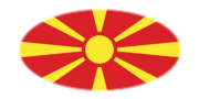 Macedonië-Vlag als ovaal vignet