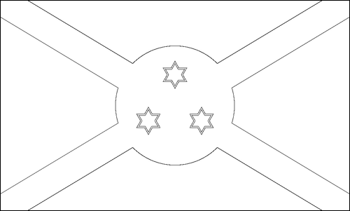 Omtrek van de vlag van Burundi om in te kleuren