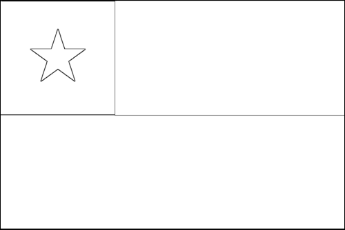 Omtrek van de vlag van Chili om in te kleuren