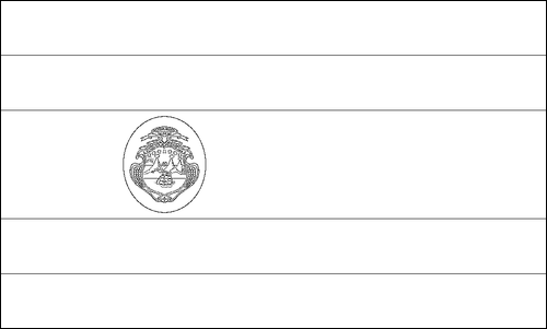 Omtrek van de vlag van Costa Rica om in te kleuren