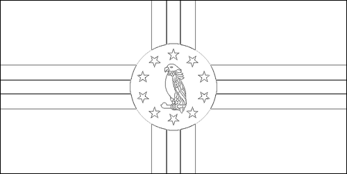 Omtrek van de vlag van Dominica om in te kleuren
