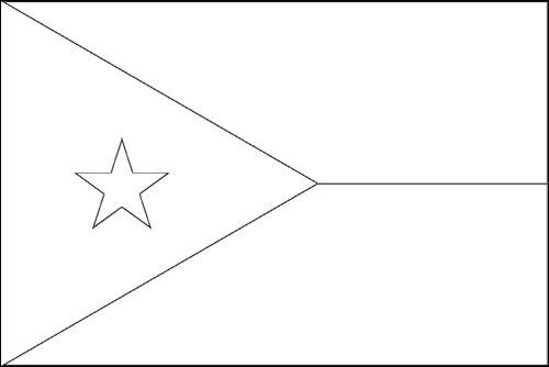 Omtrek van de vlag van Djibouti om in te kleuren