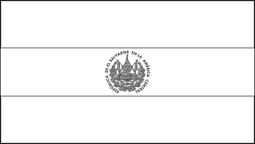 Omtrek van de vlag van El Salvador om in te kleuren