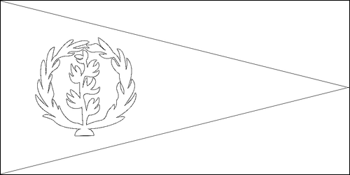 Omtrek van de vlag van Eritrea om in te kleuren