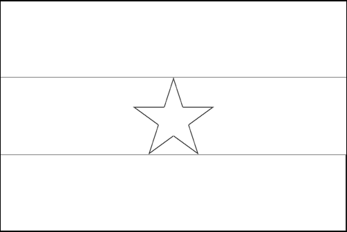Omtrek van de vlag van Ghana om in te kleuren