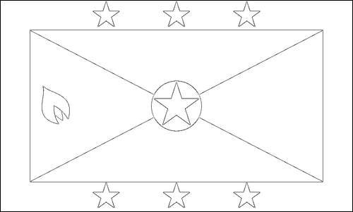 Omtrek van de vlag van Grenada om in te kleuren