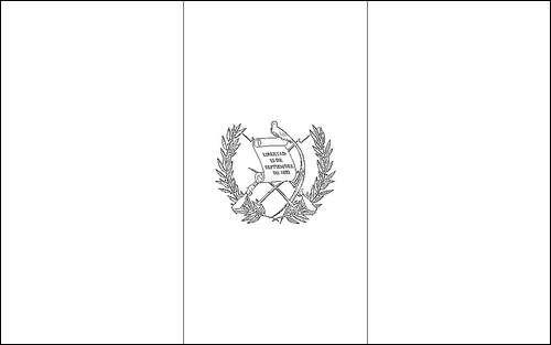 Omtrek van de vlag van Guatemala om in te kleuren