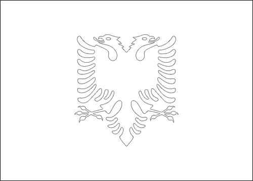Omtrek van de vlag van Albanië om in te kleuren