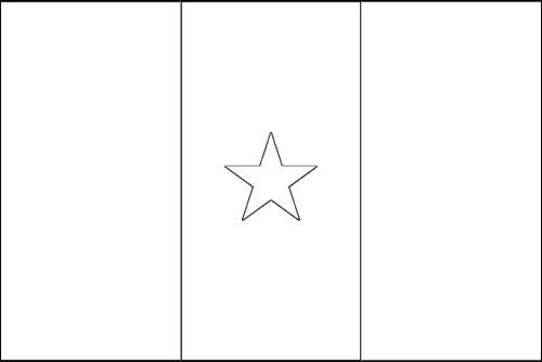 Omtrek van de vlag van Kameroen om in te kleuren
