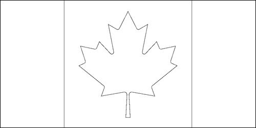 Omtrek van de vlag van Canada om in te kleuren