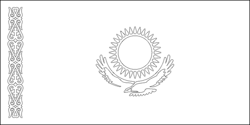 Omtrek van de vlag van Kazachstan om in te kleuren