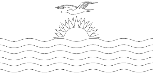 Omtrek van de vlag van Kiribati om in te kleuren