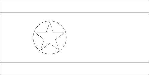 Omtrek van de vlag van Noord-Korea om in te kleuren