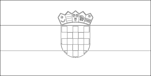 Omtrek van de vlag van Kroatië om in te kleuren