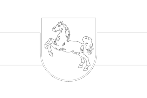 Omtrek van de vlag van Nedersaksen om in te kleuren