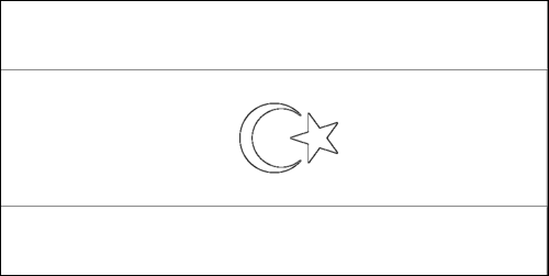 Omtrek van de vlag van Libië om in te kleuren