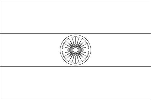 Omtrek van de vlag van India om in te kleuren