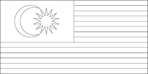 Omtrek van de vlag van Maleisië om in te kleuren