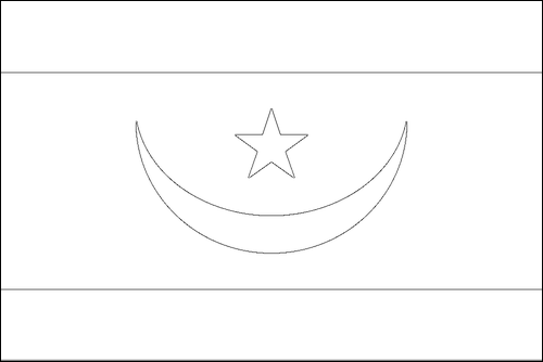Omtrek van de vlag van Mauritanië om in te kleuren