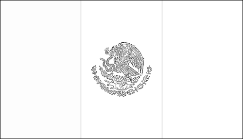Omtrek van de vlag van Mexico om in te kleuren
