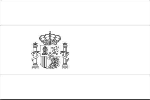Omtrek van de vlag van Spanje om in te kleuren