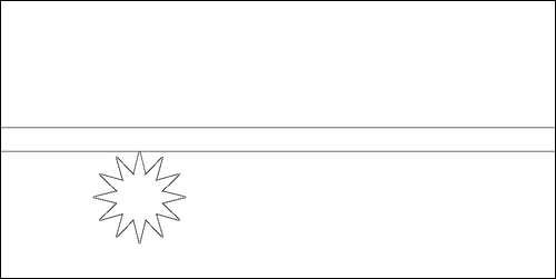 Omtrek van de vlag van Nauru om in te kleuren