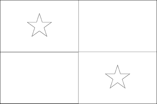 Omtrek van de vlag van Panama om in te kleuren