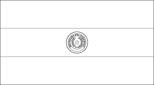 Omtrek van de vlag van Paraguay om in te kleuren
