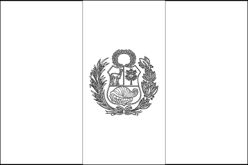 Omtrek van de vlag van Peru om in te kleuren