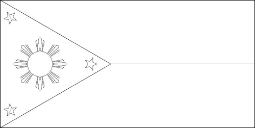 Omtrek van de vlag van Filipijnen om in te kleuren