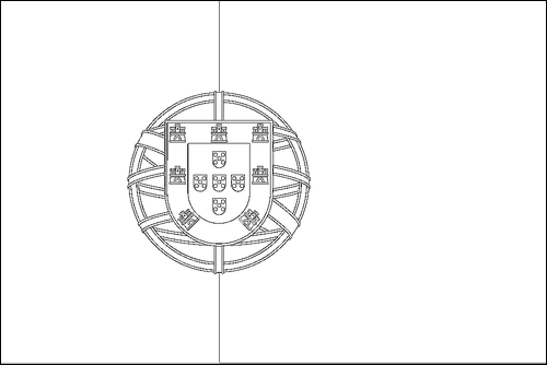Omtrek van de vlag van Portugal om in te kleuren