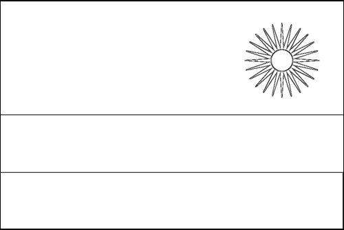 Omtrek van de vlag van Rwanda om in te kleuren