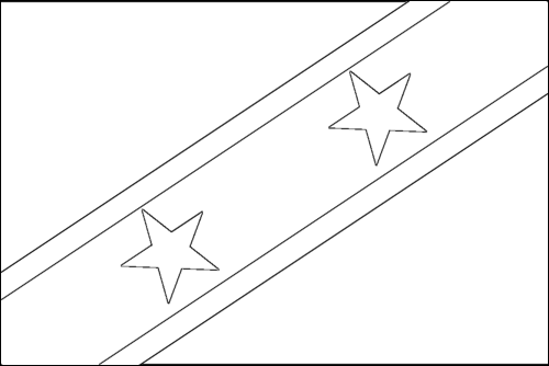 Omtrek van de vlag van Saint Kitts en Nevis om in te kleuren